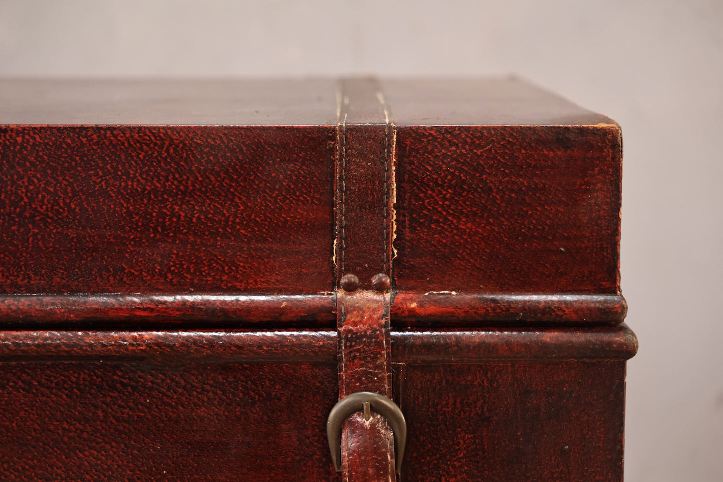 Oxblood Leather Cube Trunk