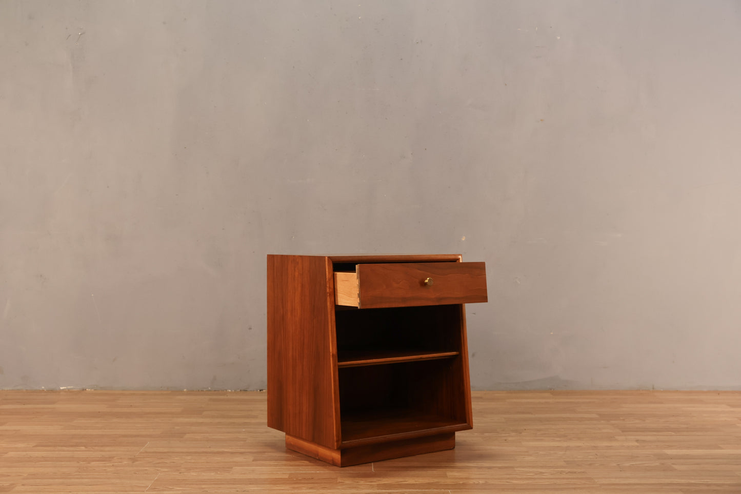 Mid Century Angled 1-Drawer Nightstand - ONLINE ONLY