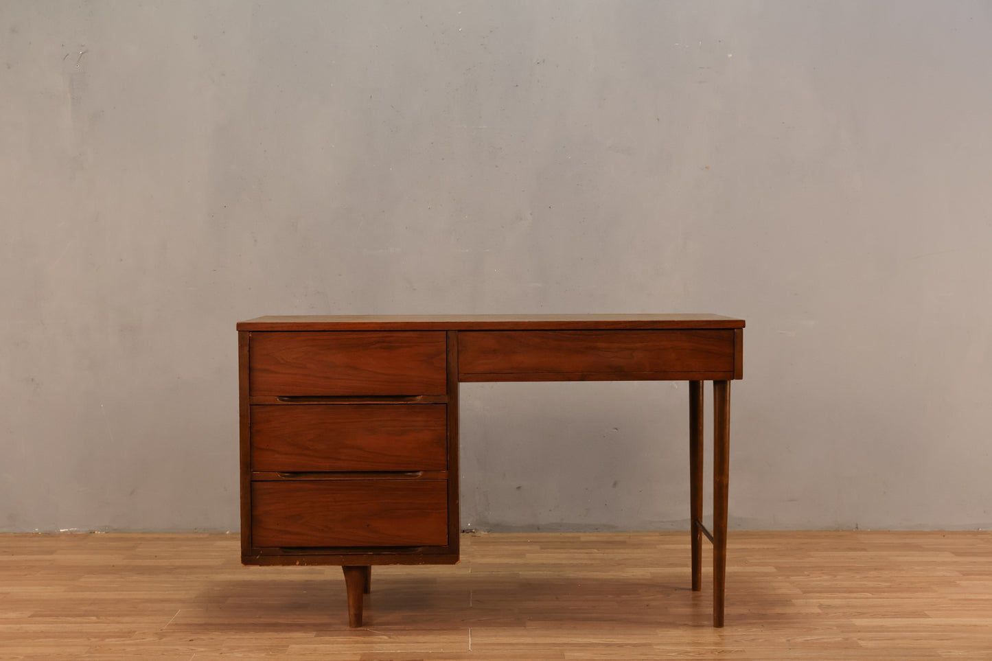 Classic Mid Century Walnut 4-Drawer Desk