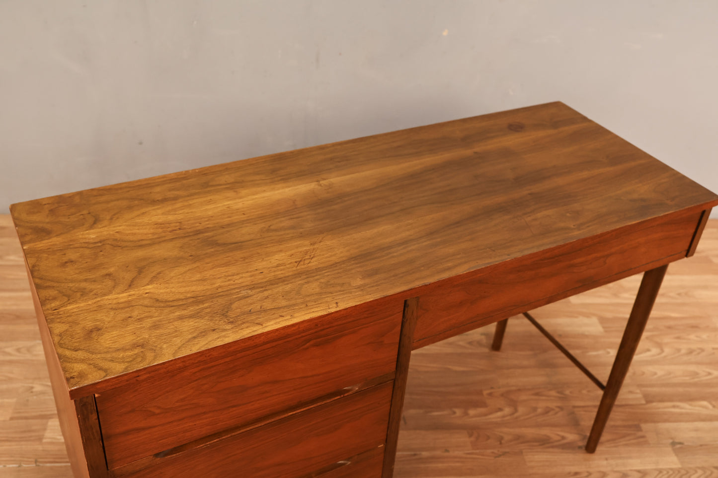 Classic Mid Century Walnut 4-Drawer Desk