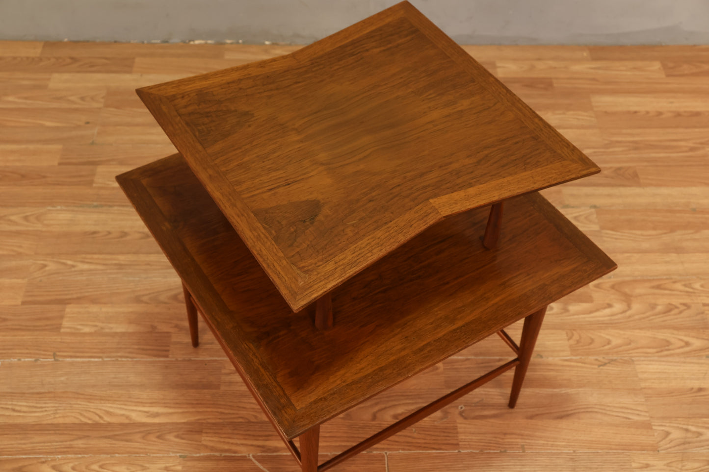 Mid Century Hourglass 2-Tier End Table