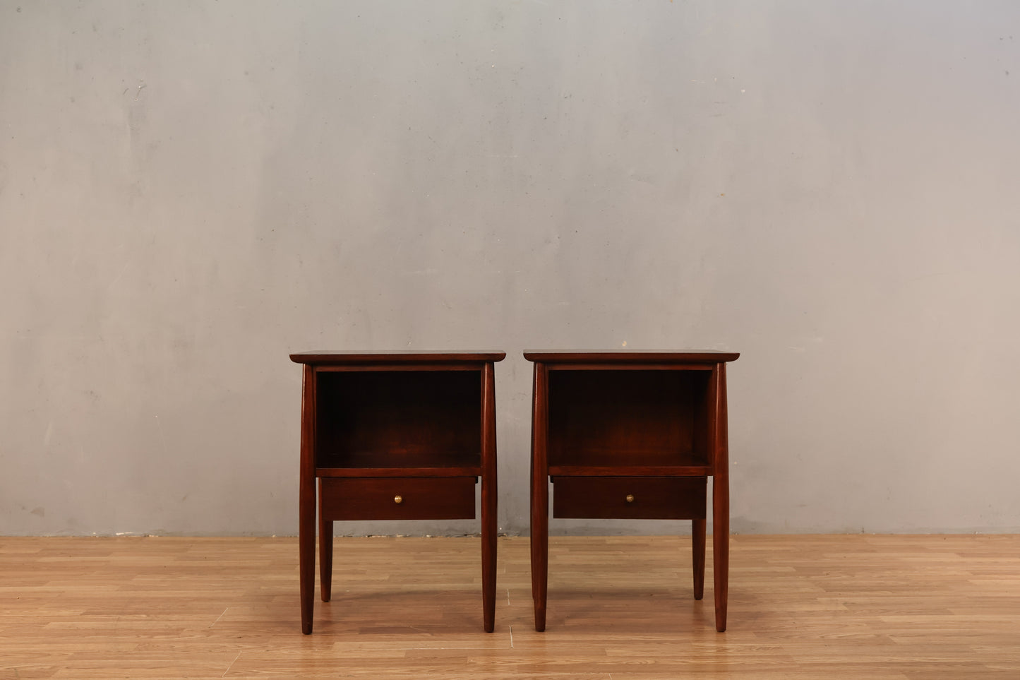 Pair of John Stuart Mid Century 1-Drawer Nightstands
