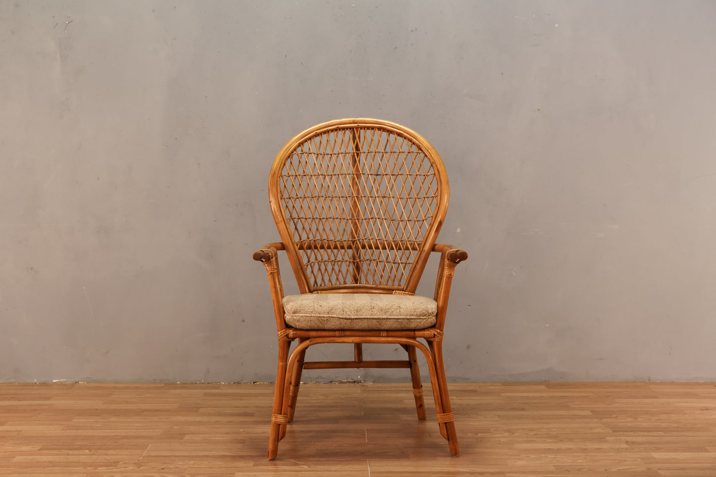 Coastal Fan-Back Rattan Armchair - ONLINE ONLY