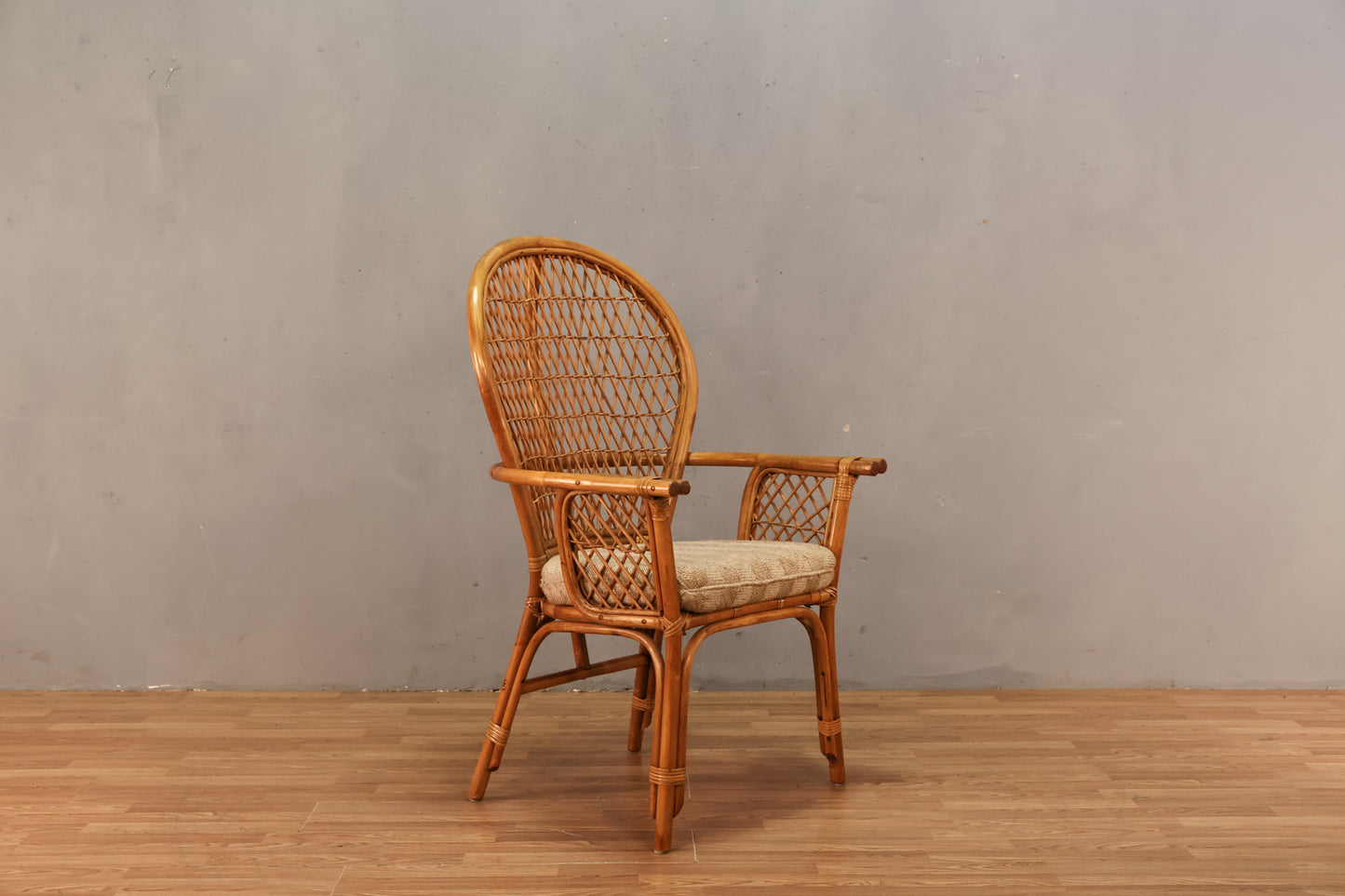 Coastal Fan-Back Rattan Armchair - ONLINE ONLY