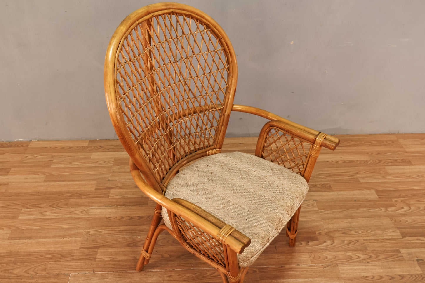 Coastal Fan-Back Rattan Armchair - ONLINE ONLY