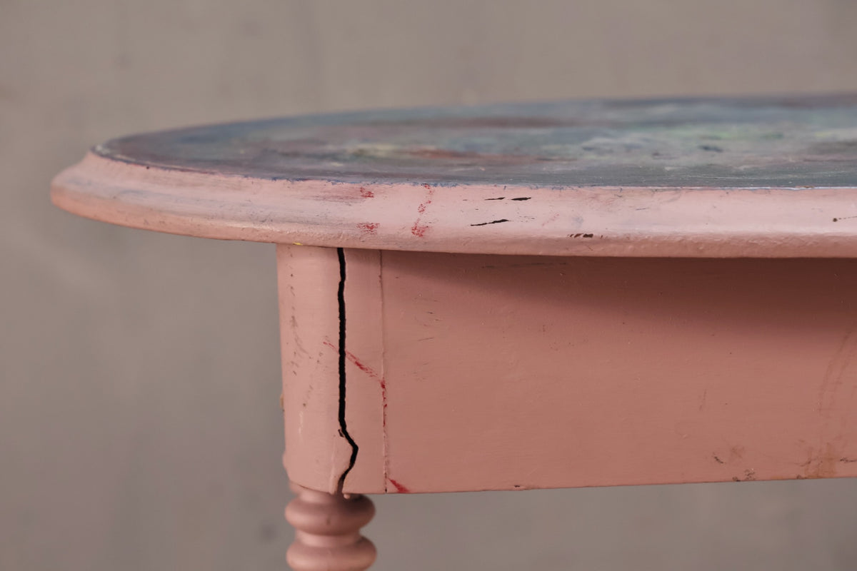 Painted Lilac Oval End Table - ONLINE ONLY
