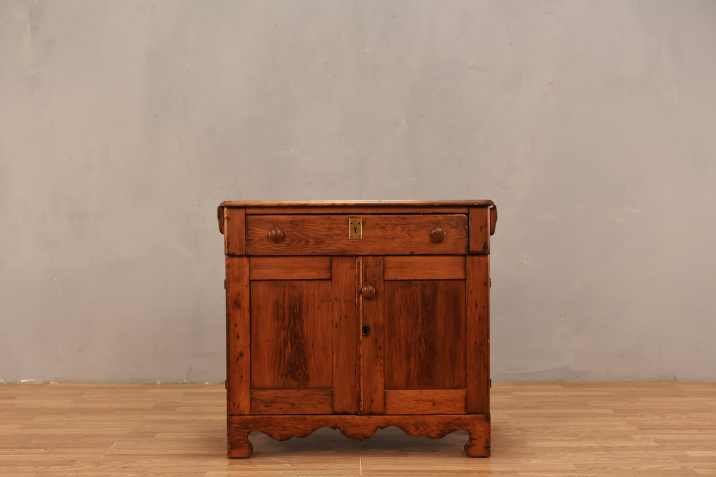 Compact 1800s Pine Cabinet