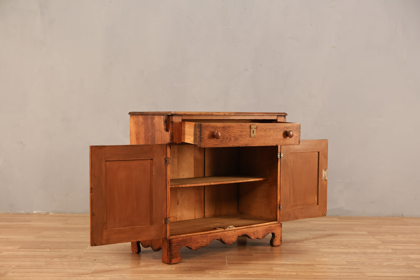 Compact 1800s Pine Cabinet
