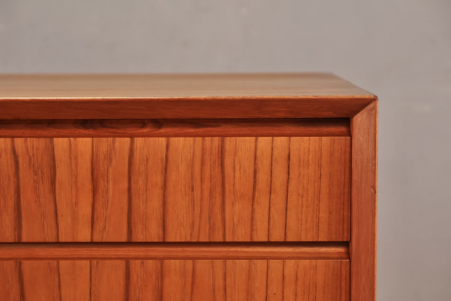 Danish Teak 4-Drawer Sliding Doors Credenza