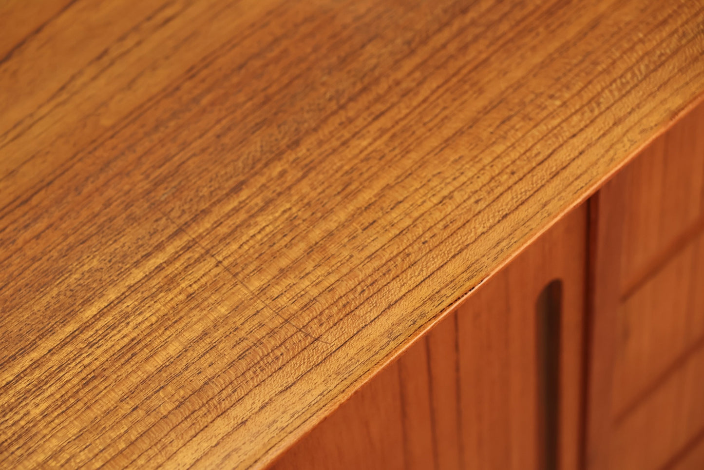 Danish Teak 4-Drawer Sliding Doors Credenza