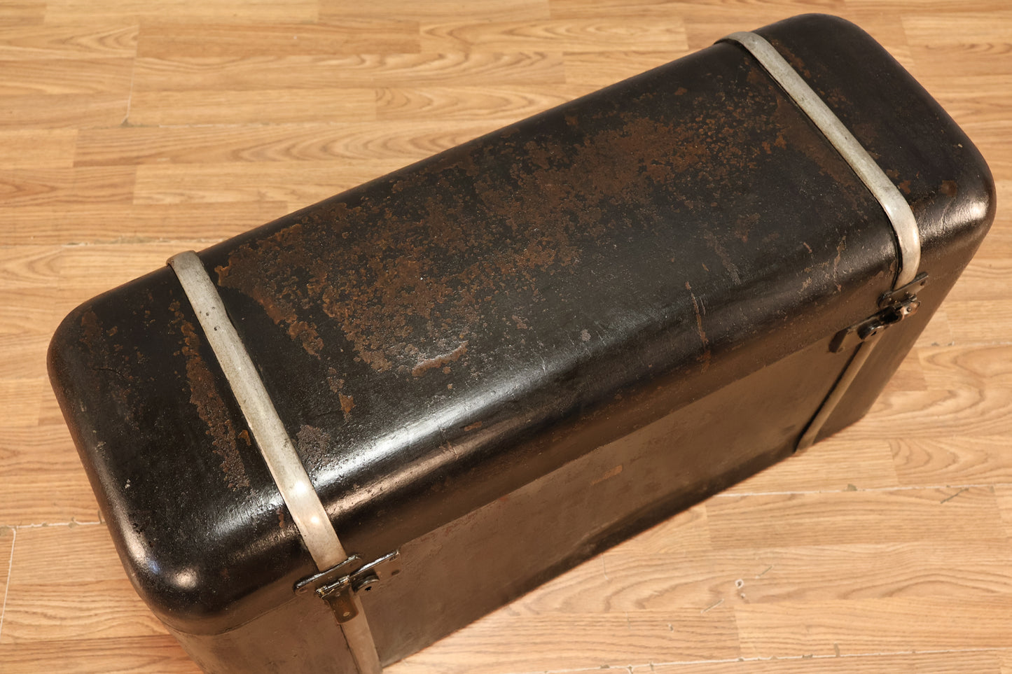 1920s Black Steel Car Trunk
