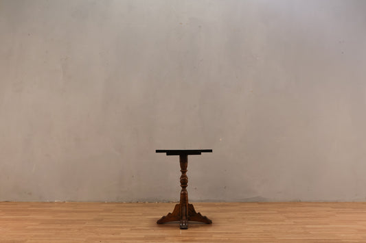 Small Carved Black-Top Side Table - ONLINE ONLY