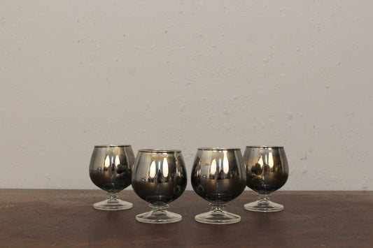 Set of 4 Silver Fade Brandy Snifters