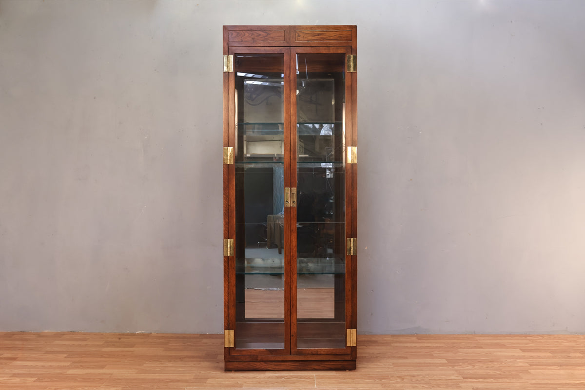 Tall Henredon Oak & Glass Wall Unit - ONLINE ONLY