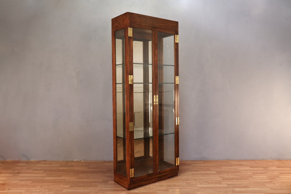 Tall Henredon Oak & Glass Wall Unit - ONLINE ONLY