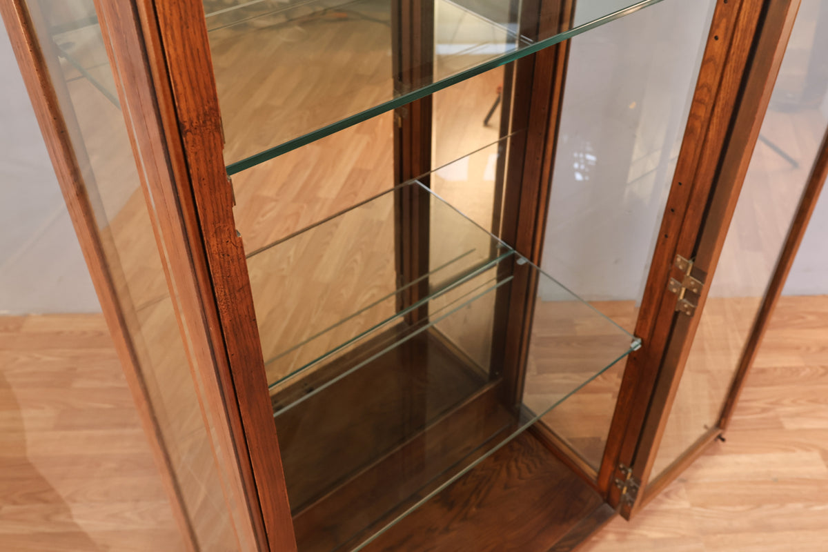 Tall Henredon Oak & Glass Wall Unit - ONLINE ONLY