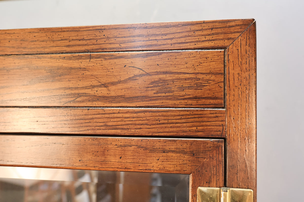 Tall Henredon Oak & Glass Wall Unit - ONLINE ONLY