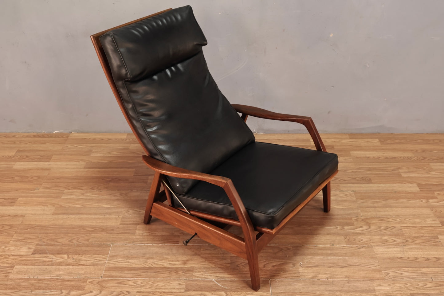 Milo Baughman Black Rock-A-Lounge Chair & Ottoman