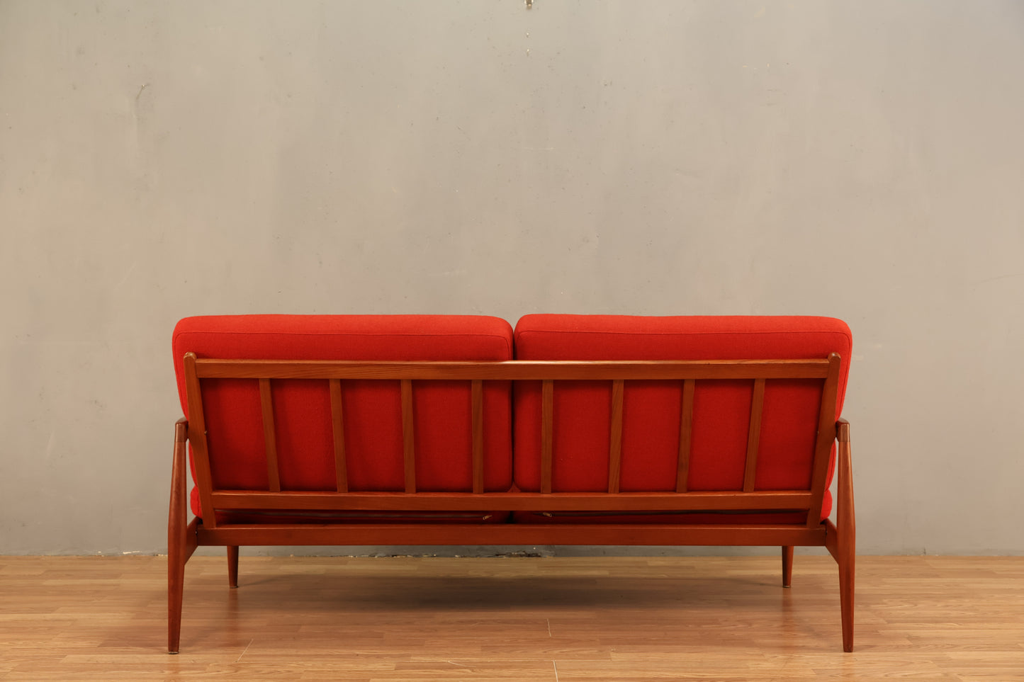 Kai Kristiansen "Paperknife" Teak & Scarlet Loveseat