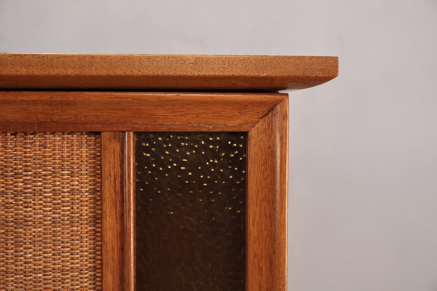 Large Mid Century Walnut & Glass Wall Unit - ONLINE ONLY