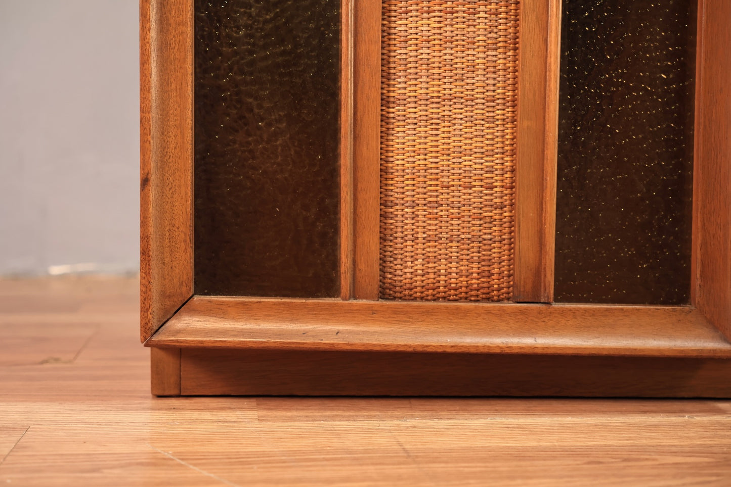 Large Mid Century Walnut & Glass Wall Unit - ONLINE ONLY