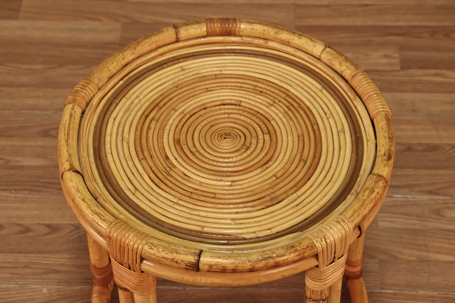 Rattan Drum Side Table