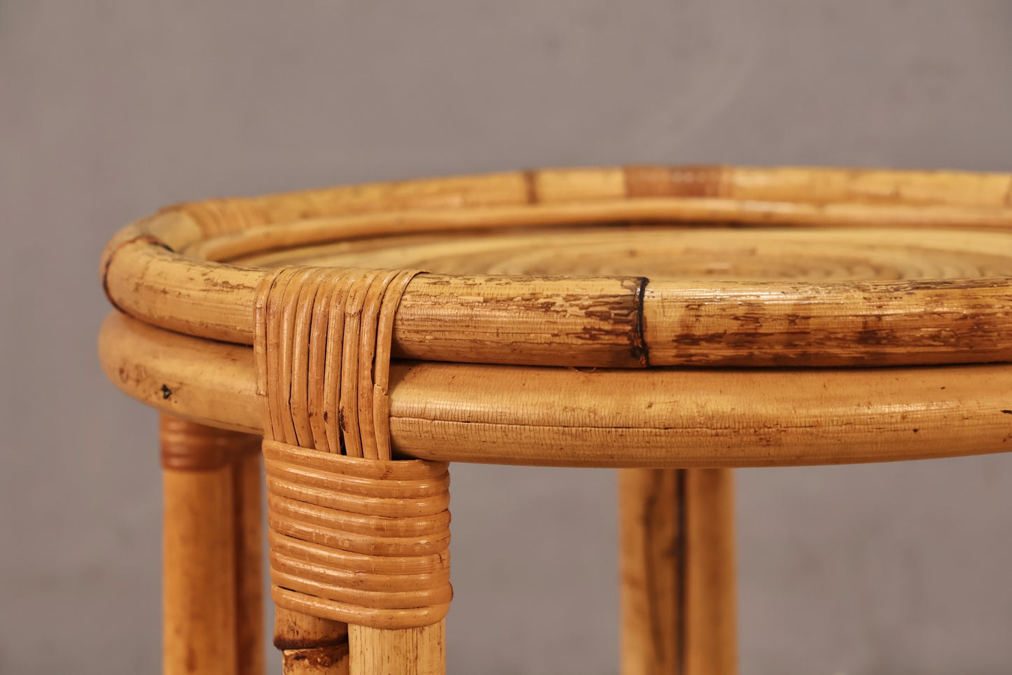 Rattan Drum Side Table