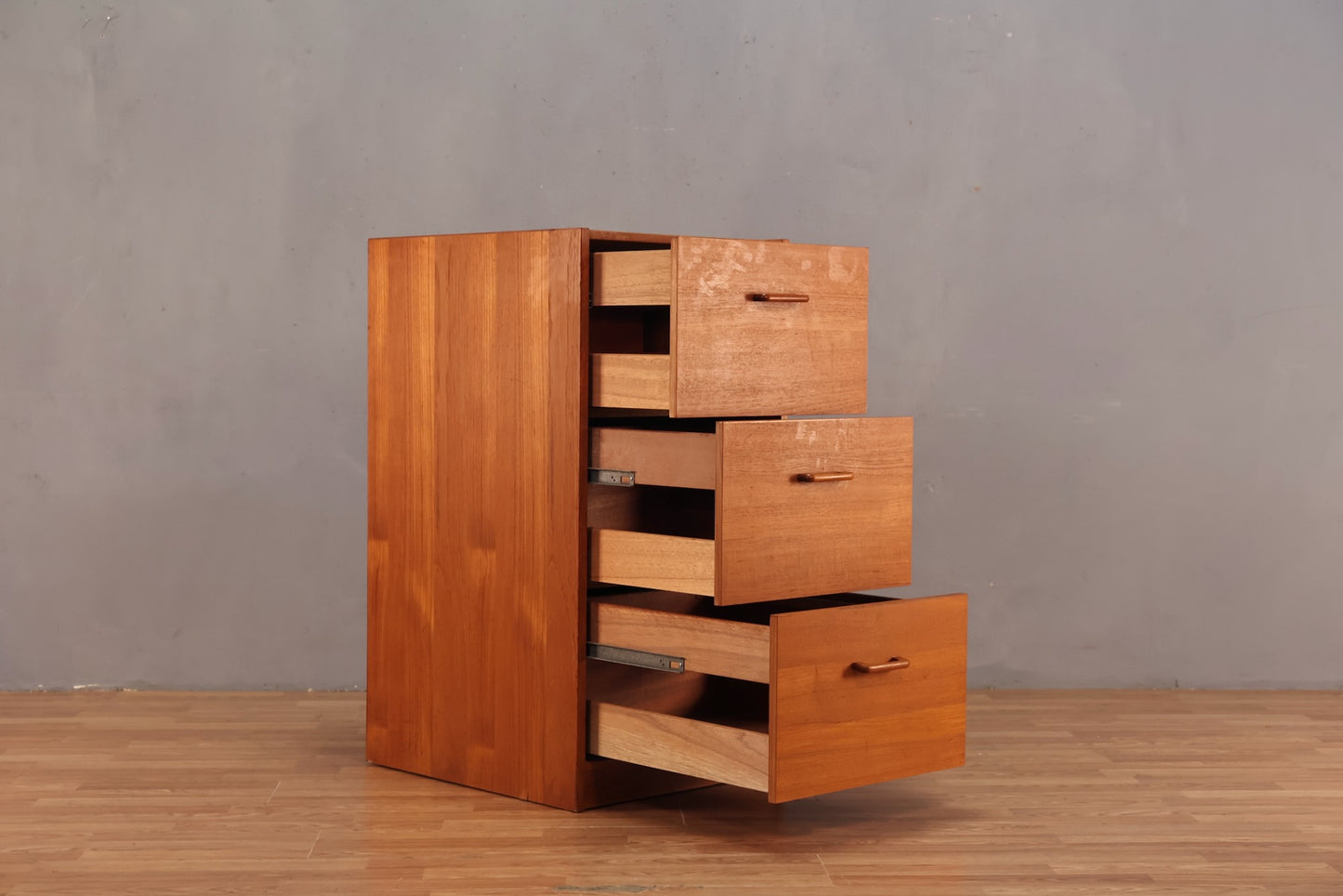 Teak 3-Drawer File Cabinet - ONLINE ONLY