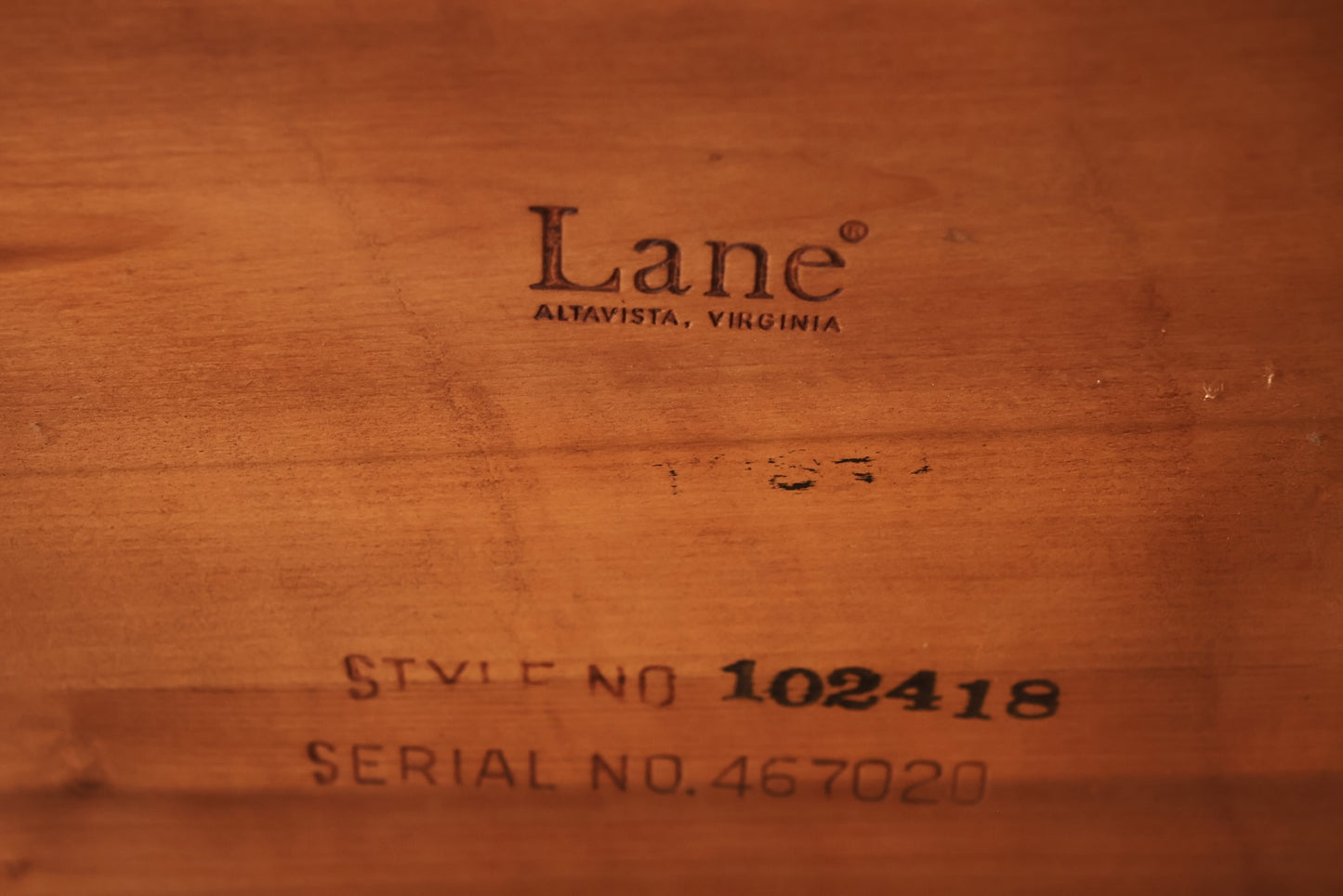 Lane Walnut & Cane 2-Tier Side Table