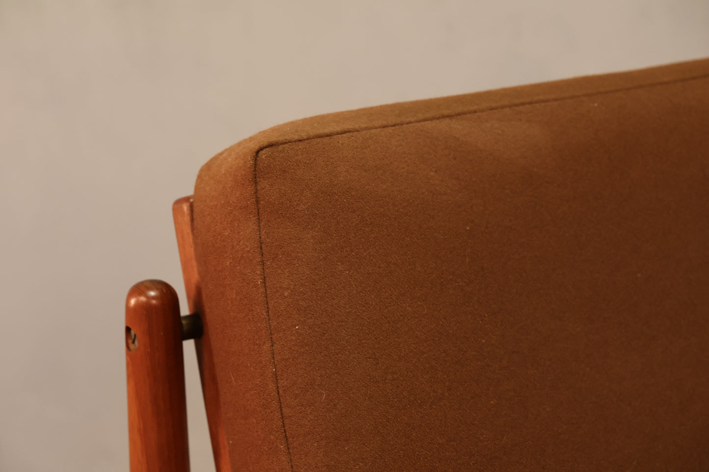 Danish Mid Century Teak & Cocoa Lounge Chair