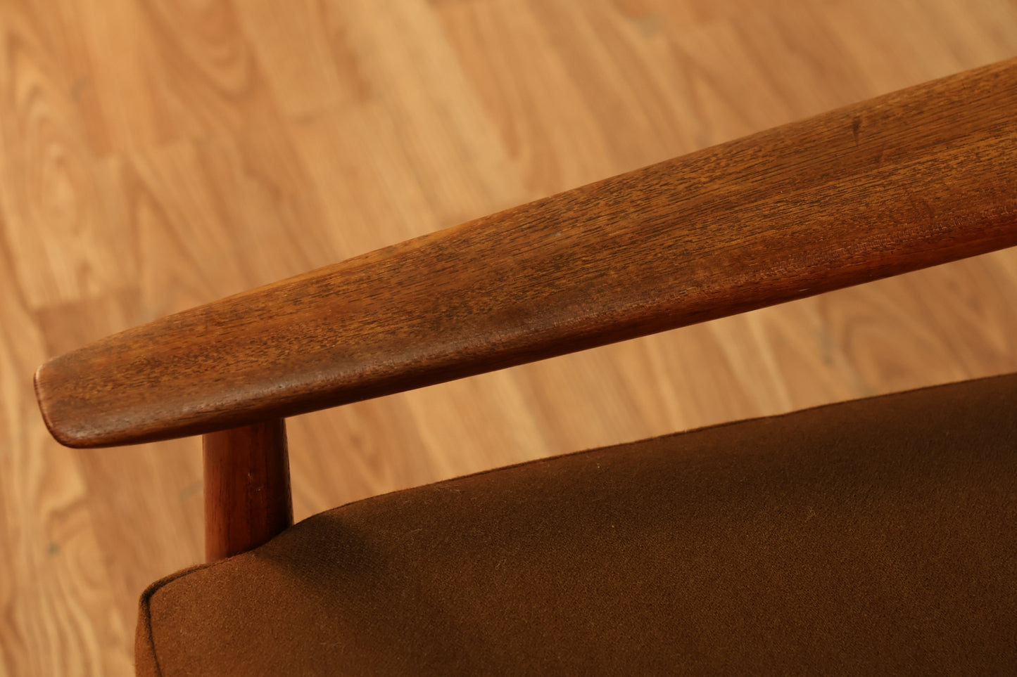Danish Mid Century Teak & Cocoa Lounge Chair