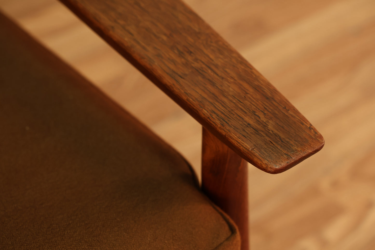 Danish Mid Century Teak & Cocoa Lounge Chair