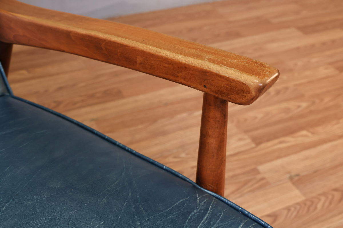 Mid Century Metallic Blue Lounge Chair - ONLINE ONLY