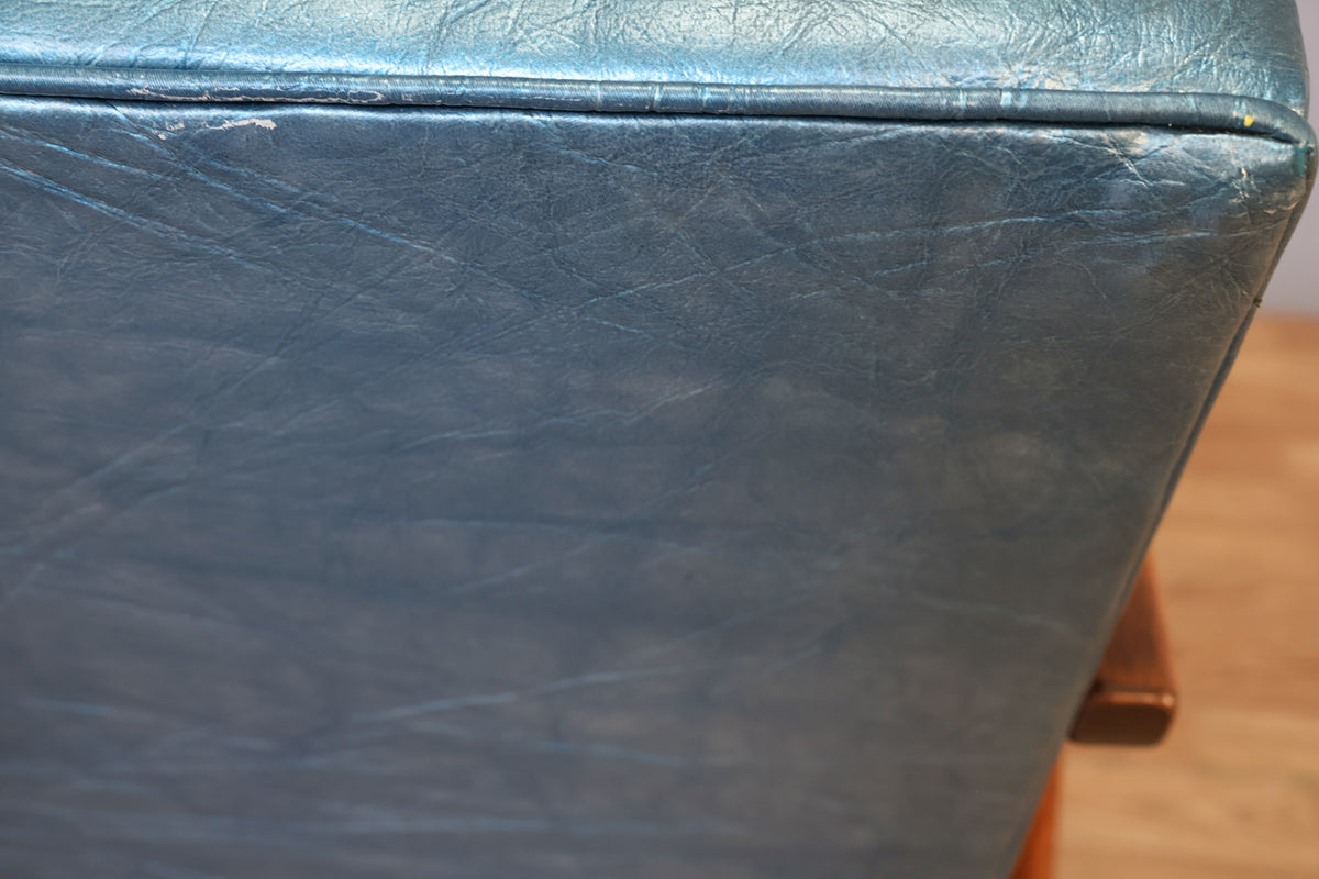 Mid Century Metallic Blue Lounge Chair - ONLINE ONLY
