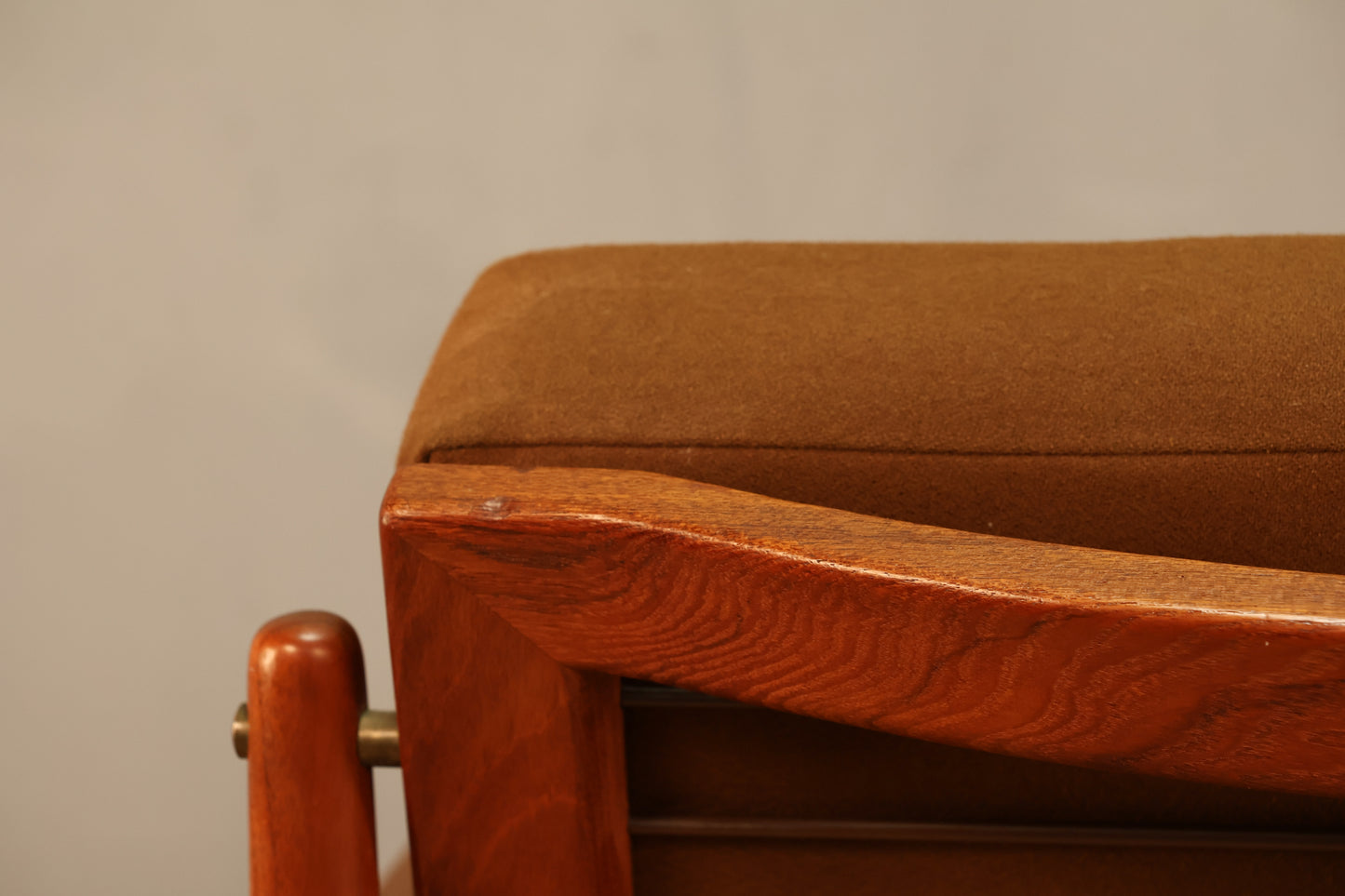 Danish Mid Century Teak & Cocoa Lounge Chair