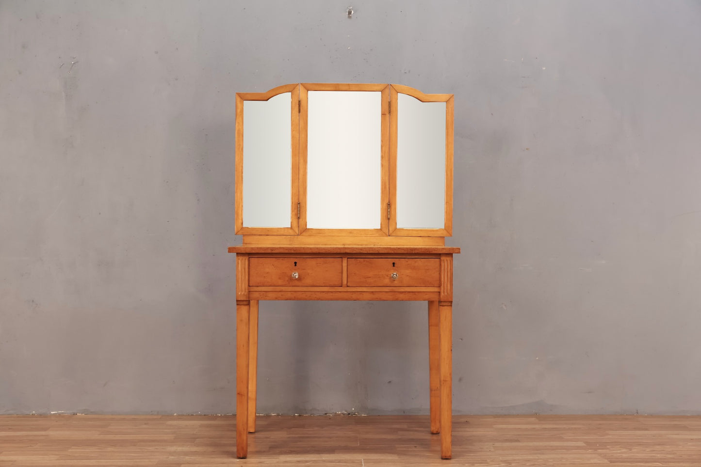 Birdseye Maple 3-Panel Vanity Desk - ONLINE ONLY