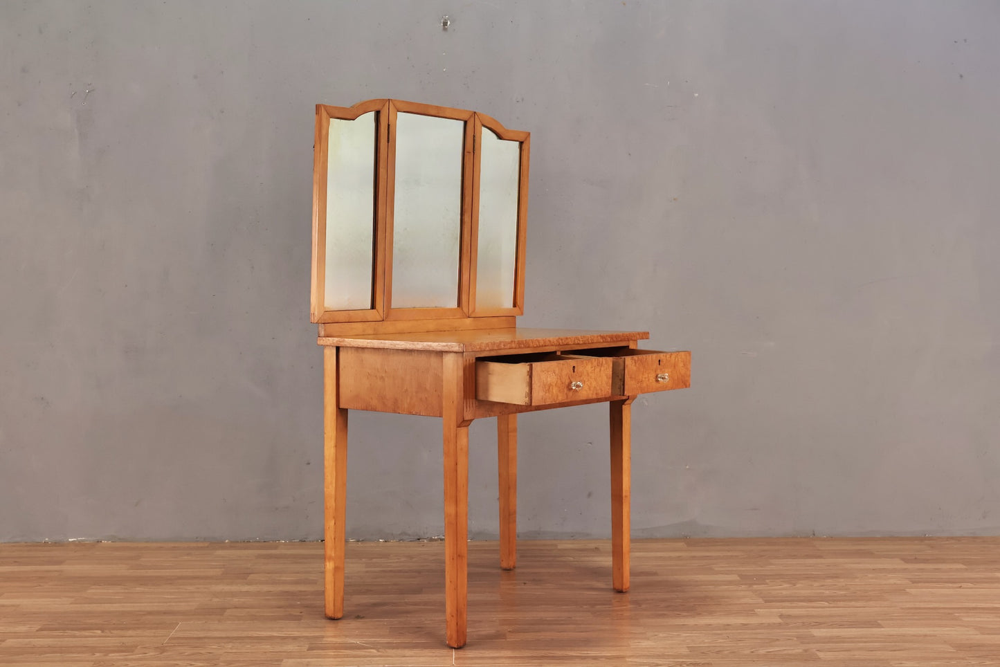 Birdseye Maple 3-Panel Vanity Desk - ONLINE ONLY