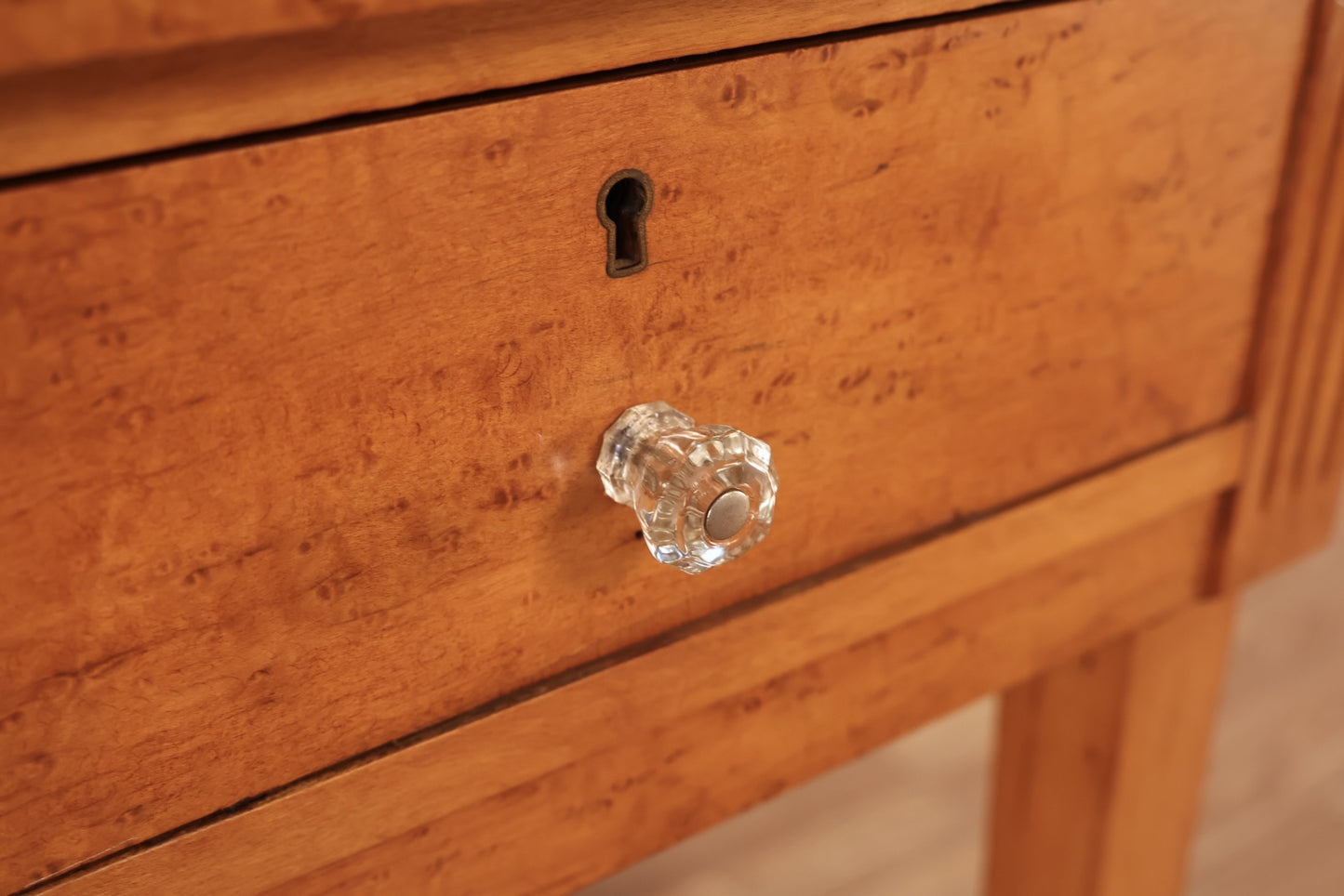 Birdseye Maple 3-Panel Vanity Desk - ONLINE ONLY