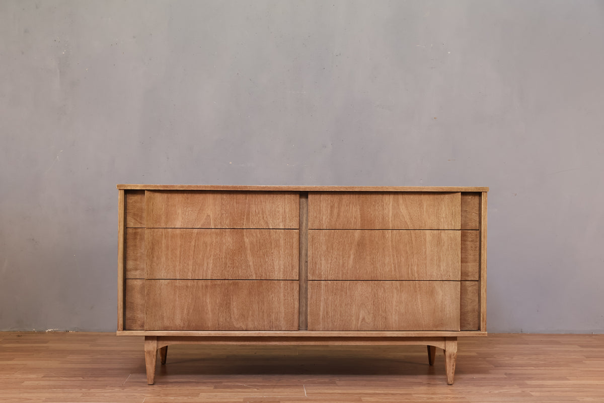 Mid Century Sable 6-Drawer Dresser