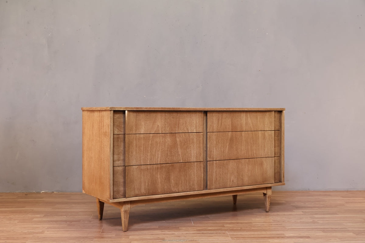 Mid Century Sable 6-Drawer Dresser