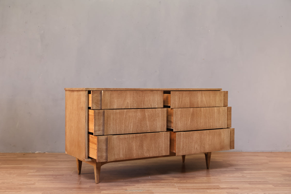 Mid Century Sable 6-Drawer Dresser