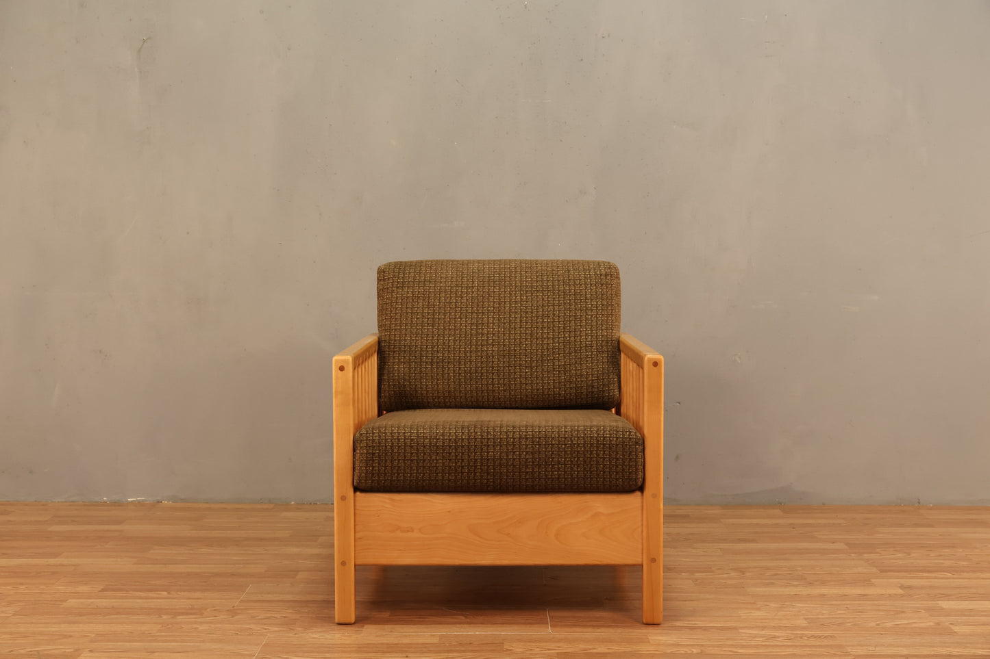 Boxy Solid Birch Lounge Chair