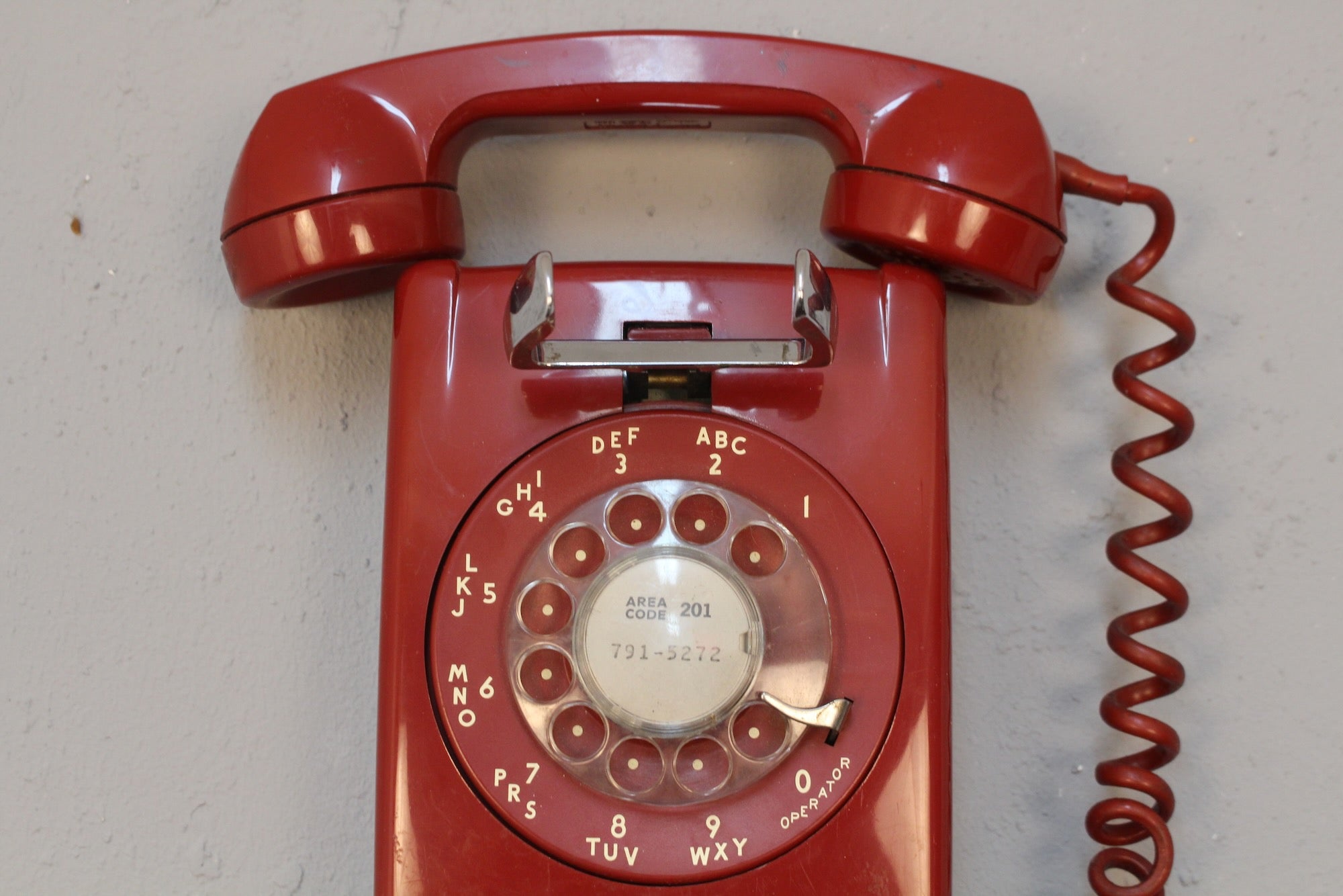 Red Rotary Wall Telephone – Furnish Green