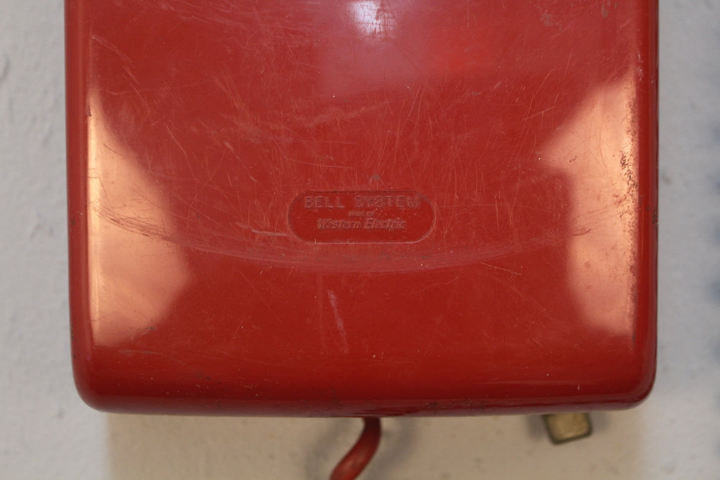 Red Rotary Wall Telephone