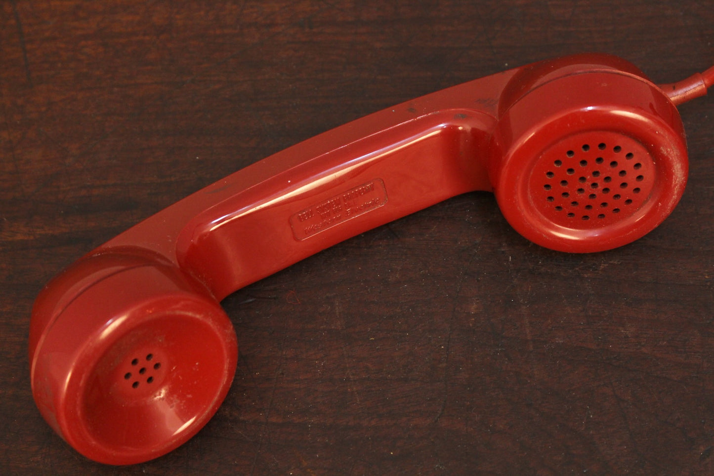 Red Rotary Wall Telephone