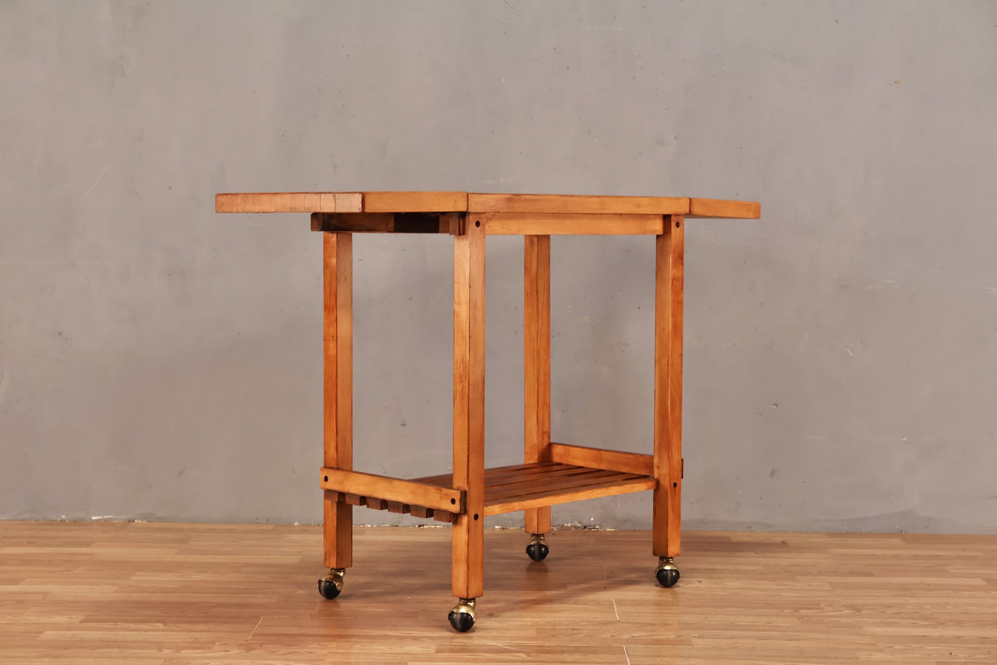 Butcher Block Drop-Leaf Cart