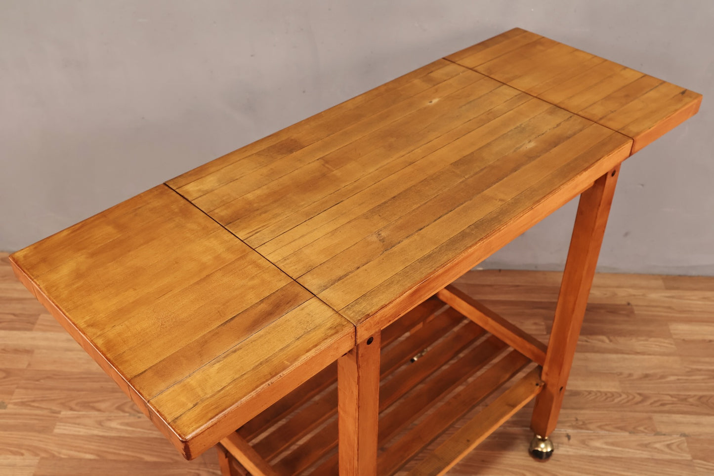 Butcher Block Drop-Leaf Cart