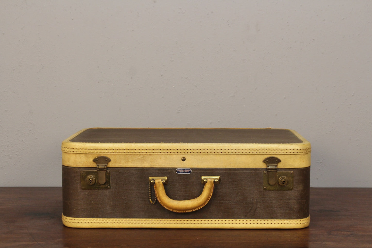 Brown & Cream Overnight Suitcase