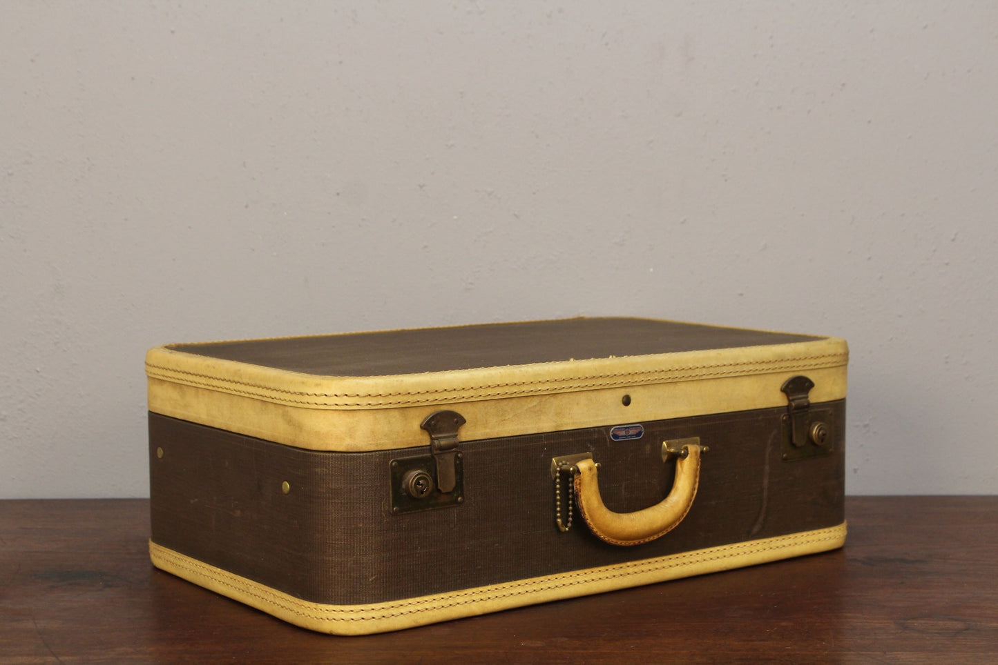 Brown & Cream Overnight Suitcase