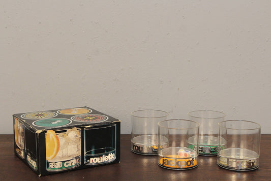 Set of 4 Acrylic Casino Game Glasses